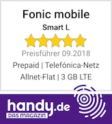 FONIC mobile ist Preissieger in Kategorie Prepaid, LTE, Telefónica