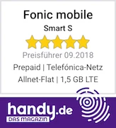 FONIC mobile ist Preissieger in Kategorie Prepaid, LTE, Telefónica